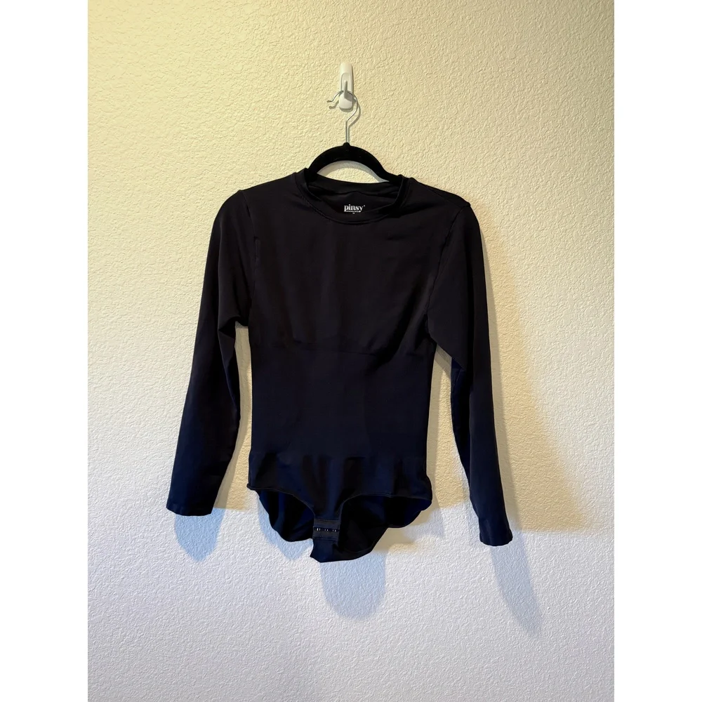 Pinsy Long Sleeve Butter Sculpt Seamless Bodysuit - Black - 1X - Picture 5 of 6